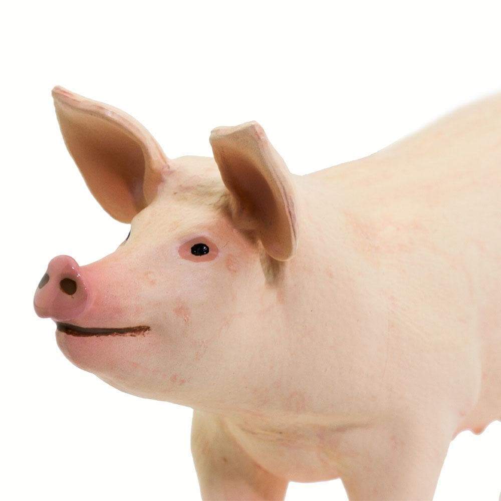 Figura Animales Cerdo Blanco Pintado a Mano