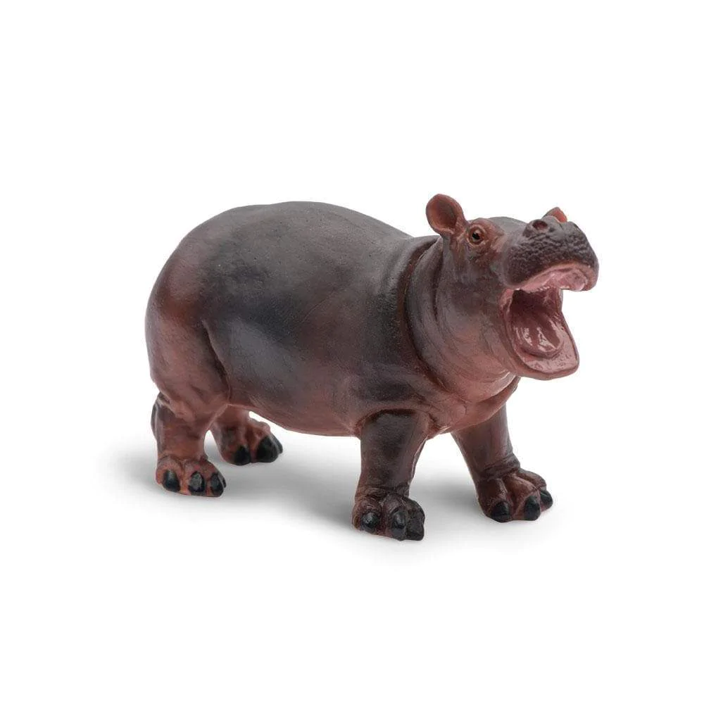Figura Animales Hipopotamo Bebe Pintado a Mano