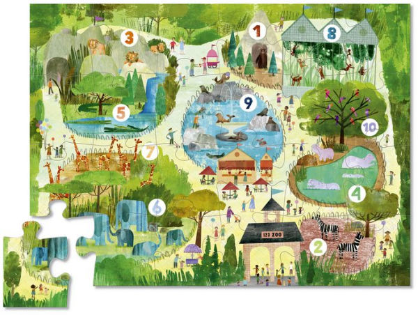 Rompecabezas 24 piezas Zoológico 123
