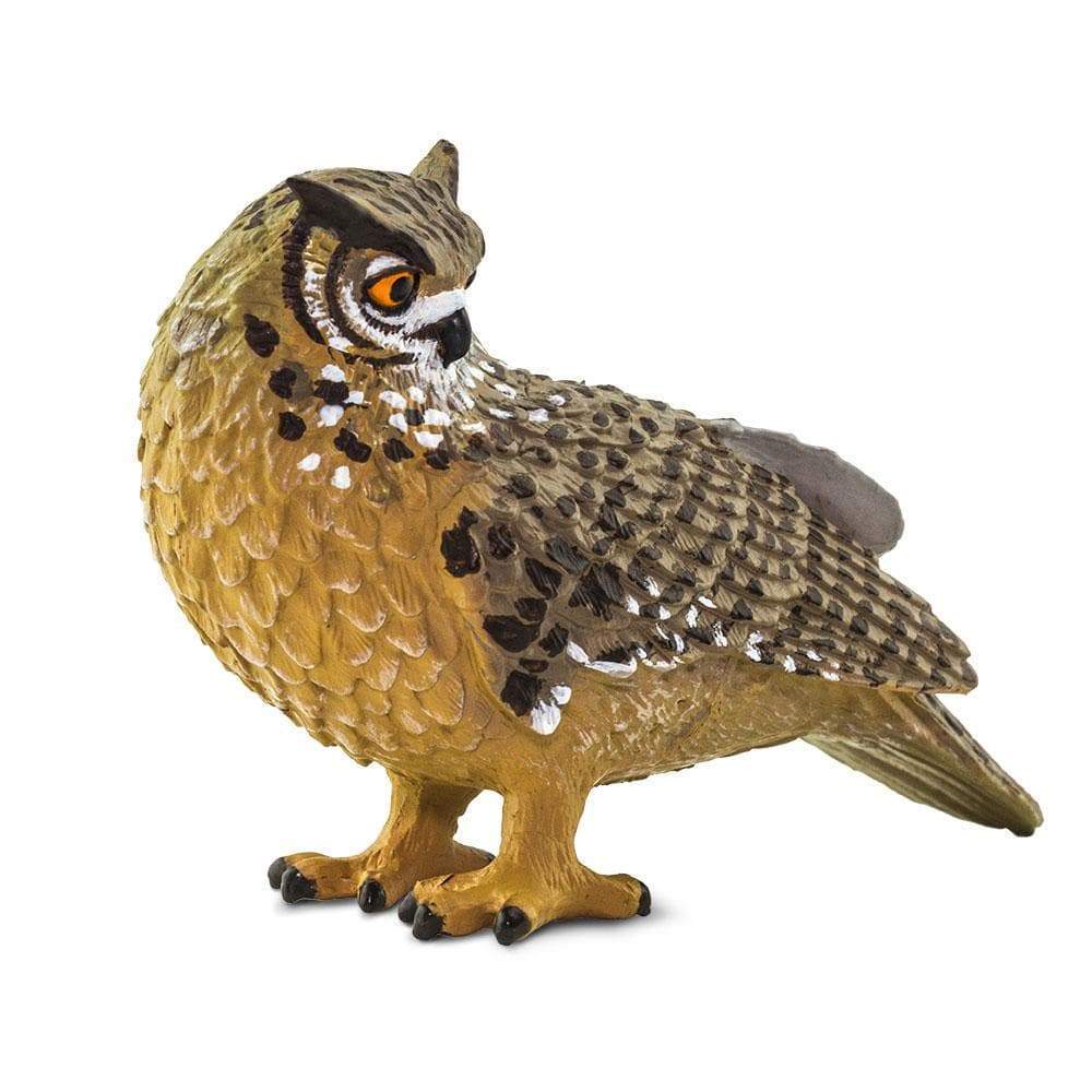 Figura Animales Buho Real Pintado a Mano