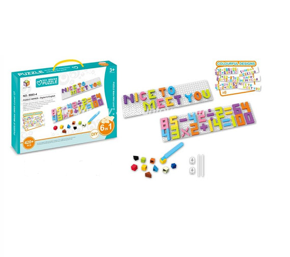 Rompecabezas tridimensional números y letras