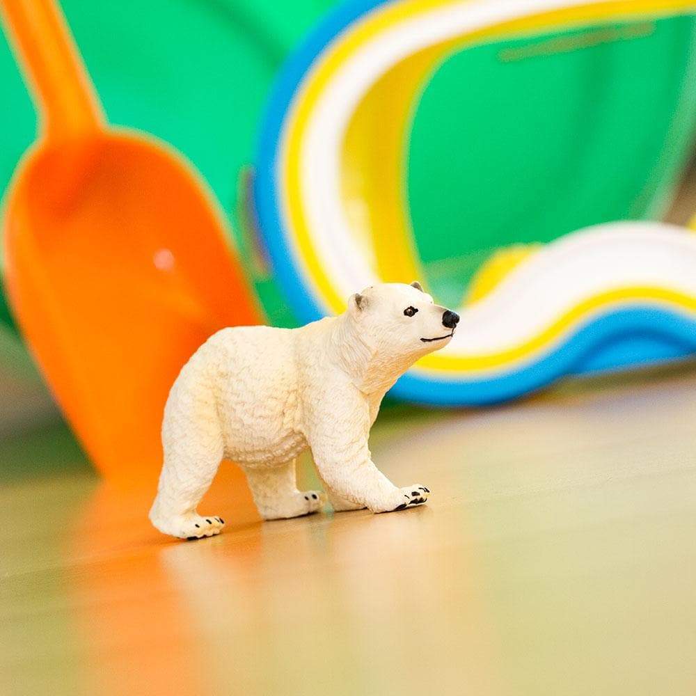 Figura Animales Oso Polar Bebe Pintado a Mano