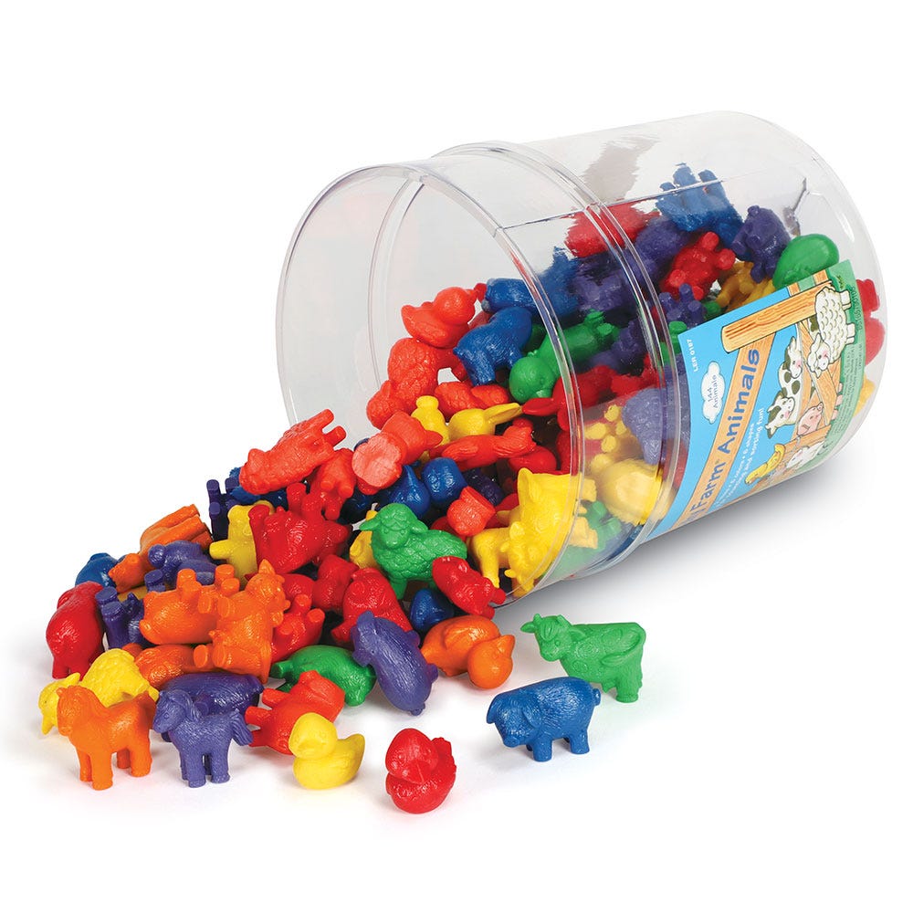 Juego Set De Animales De la Granja Para Contar Para Niños