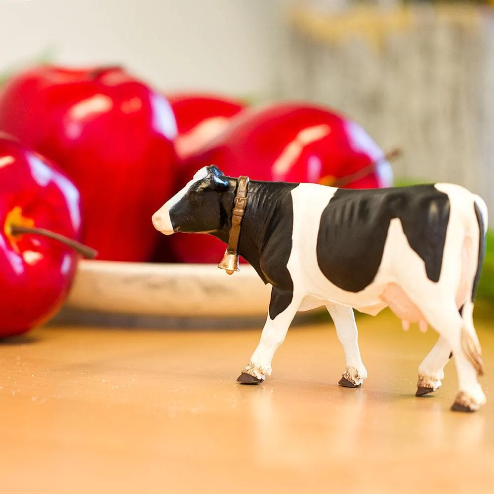 Figura Animales Vaca Holstein Pintado a Mano