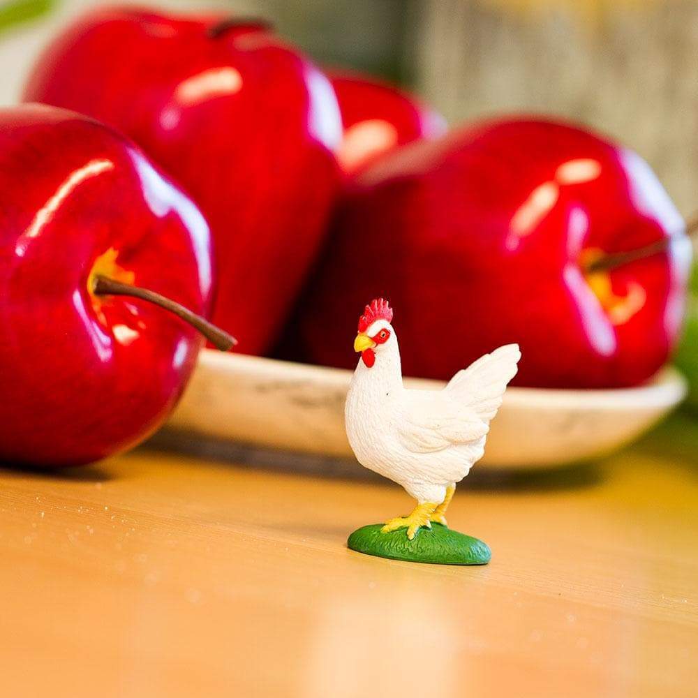 Figura Animales Pollo Leghorn Pintado a Mano