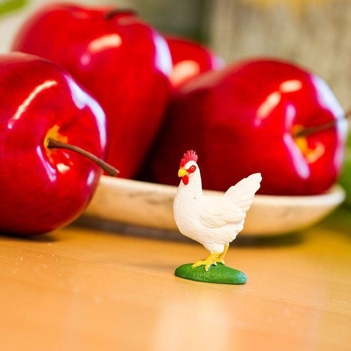 Figura Animales Pollo Leghorn Pintado a Mano