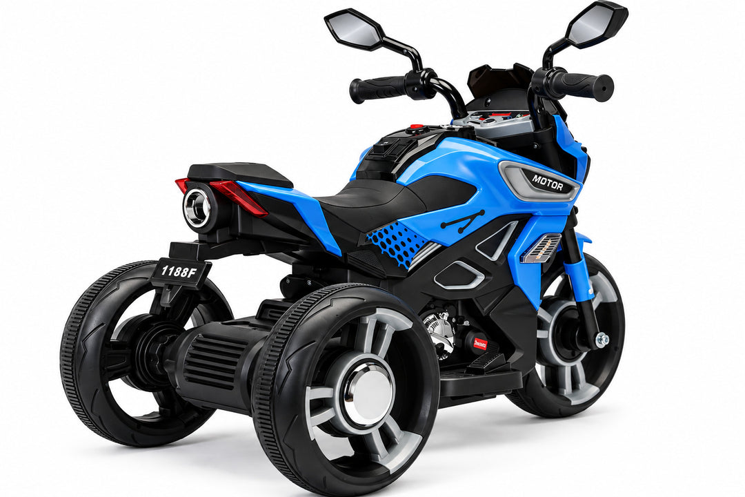 Moto Eléctrica Deportiva 6v Sonidos Y Luces Azul Niños