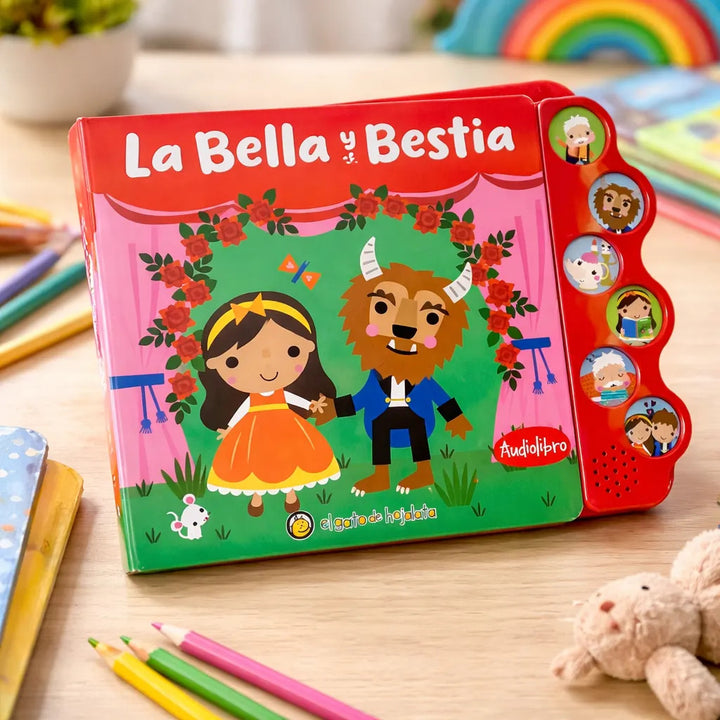 Libro Interactivo con Sonido La Bella y la Bestia Para Niños
