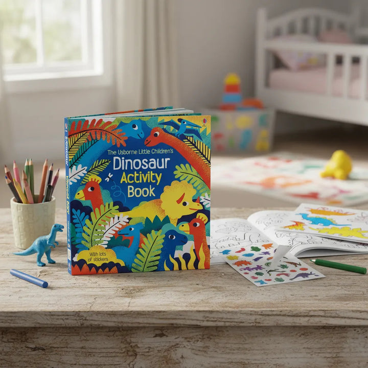 Libro de Actividades Dinosaurios Con Stickers Para Niños