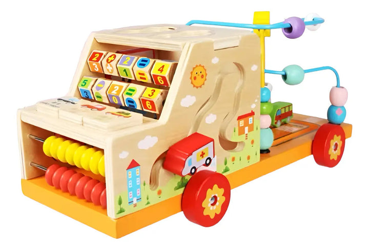 Juguete Carro Sensorial en Madera Montessori Para Niños