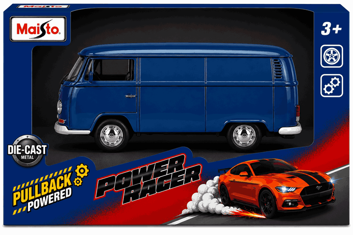 Carro A Escala 1:36 Volkswagen Type 2 Panel Van 1971 Azul