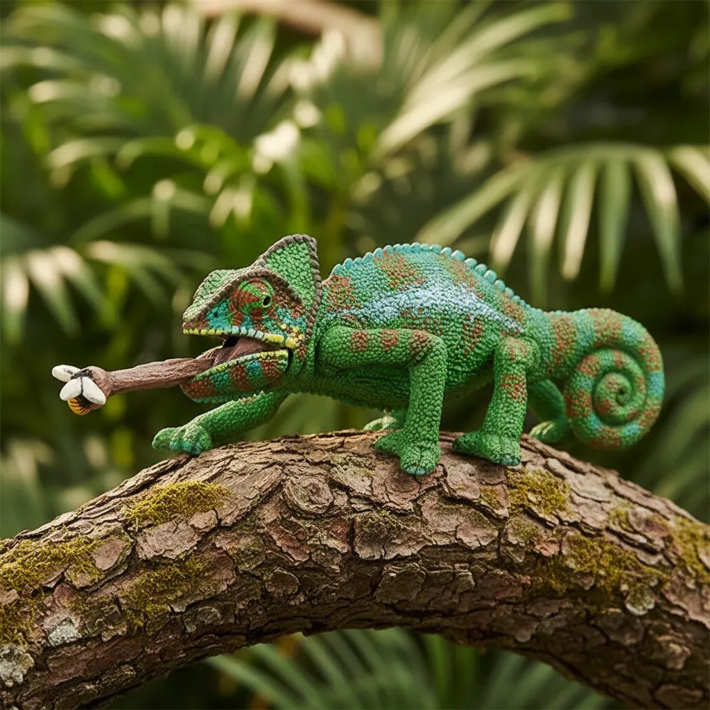 Figura Coleccionable camaleón pintada a mano Papo Para Niños