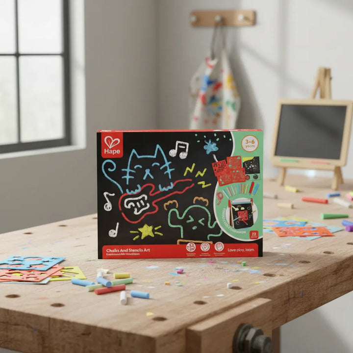 Juego de Tizas y Plantillas para Motricidad Fina Hape Para Niños