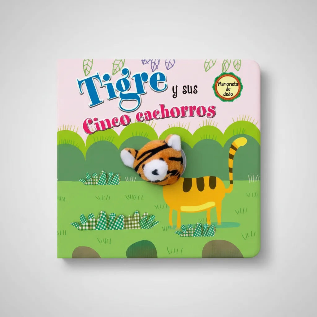 Libro Interactivo Tigre y Sus Cinco Cachorros con Títere Para Niños