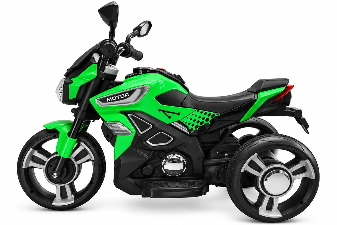Moto Eléctrica Deportiva 6v Sonidos Y Luces Verde Niños