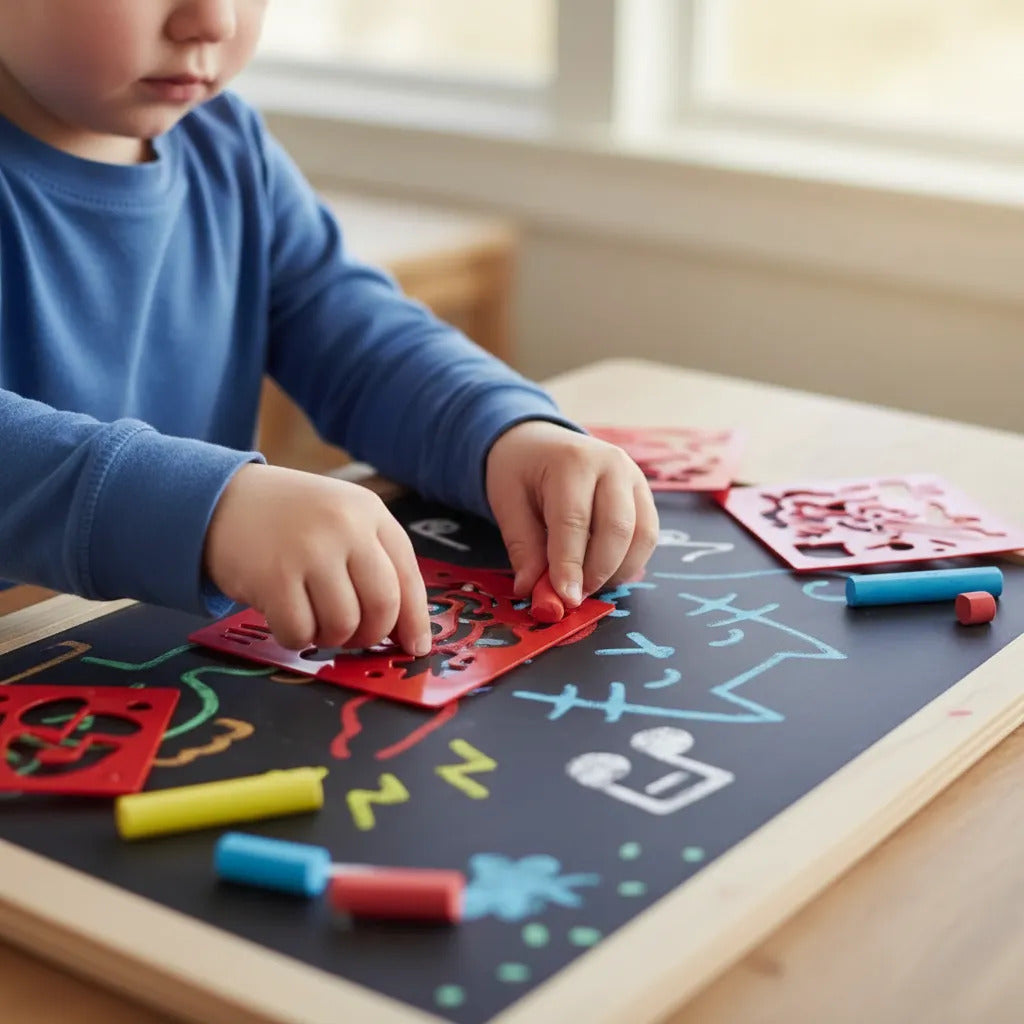 Juego de Tizas y Plantillas para Motricidad Fina Hape Para Niños