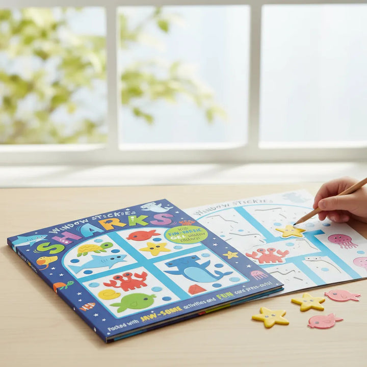 Libro Didáctico con Pegatinas de Tiburones Para Niños