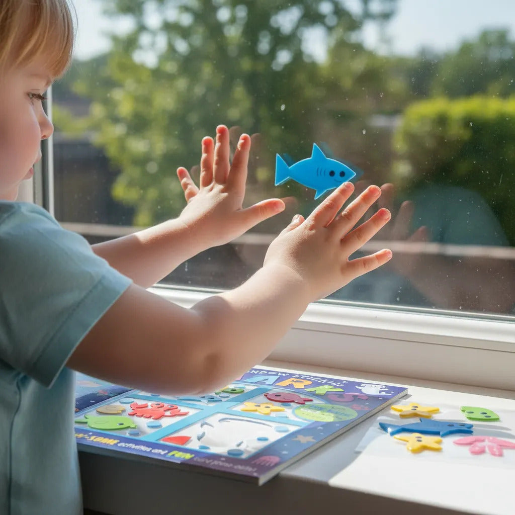 Libro Didáctico con Pegatinas de Tiburones Para Niños