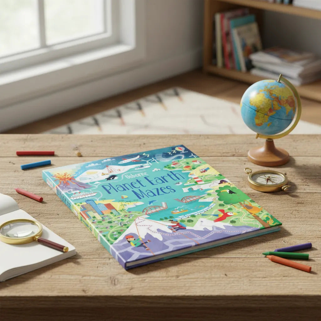 Libro de Laberintos Educativos Planet Earth Mazes Para Niños
