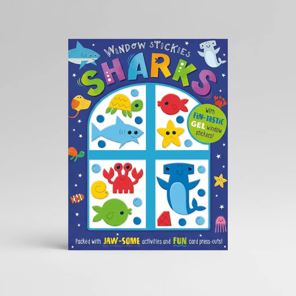 Libro Didáctico con Pegatinas de Tiburones Para Niños