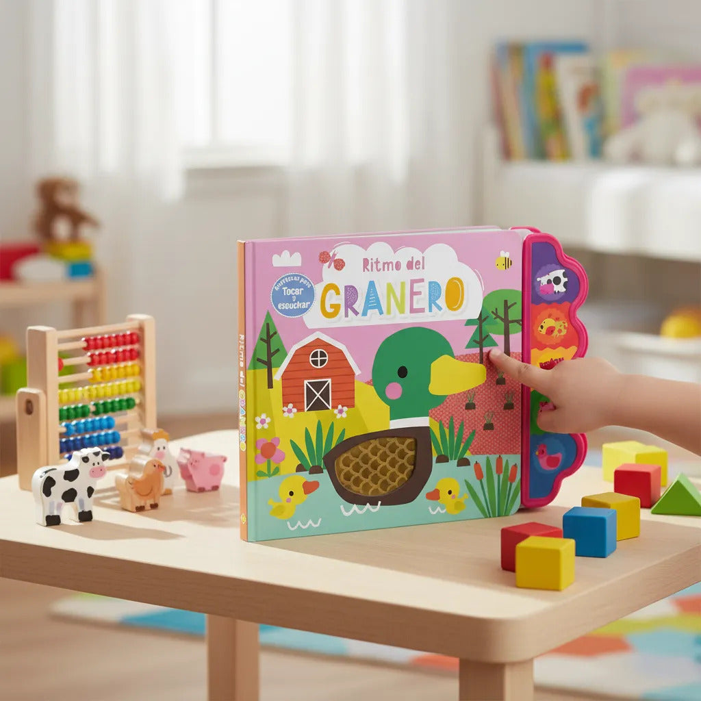 Libro Táctil Sonidos Ritmo del Granero Para Niños