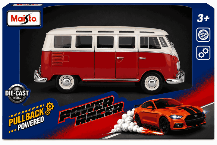 Carro Coleccionable A Escala 1/36 Volkswagen Van Samba Rojo