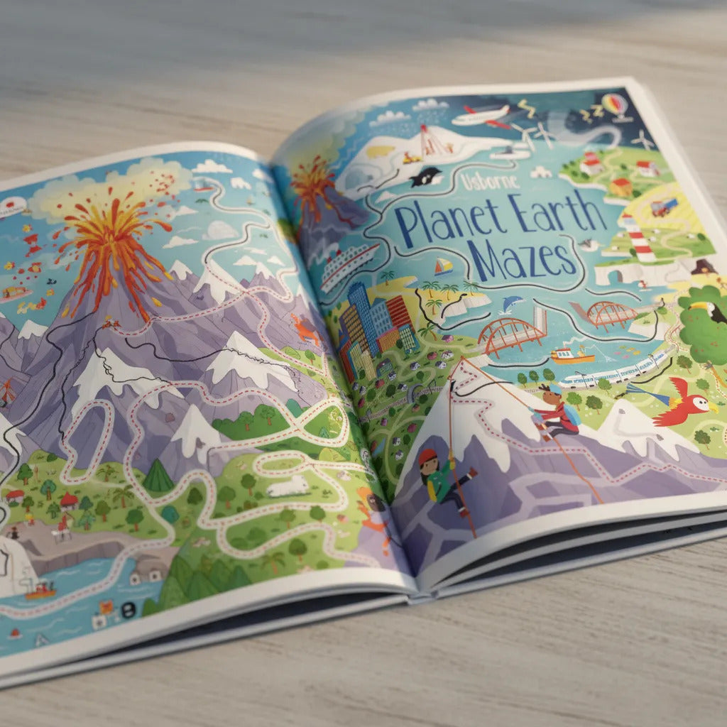Libro de Laberintos Educativos Planet Earth Mazes Para Niños