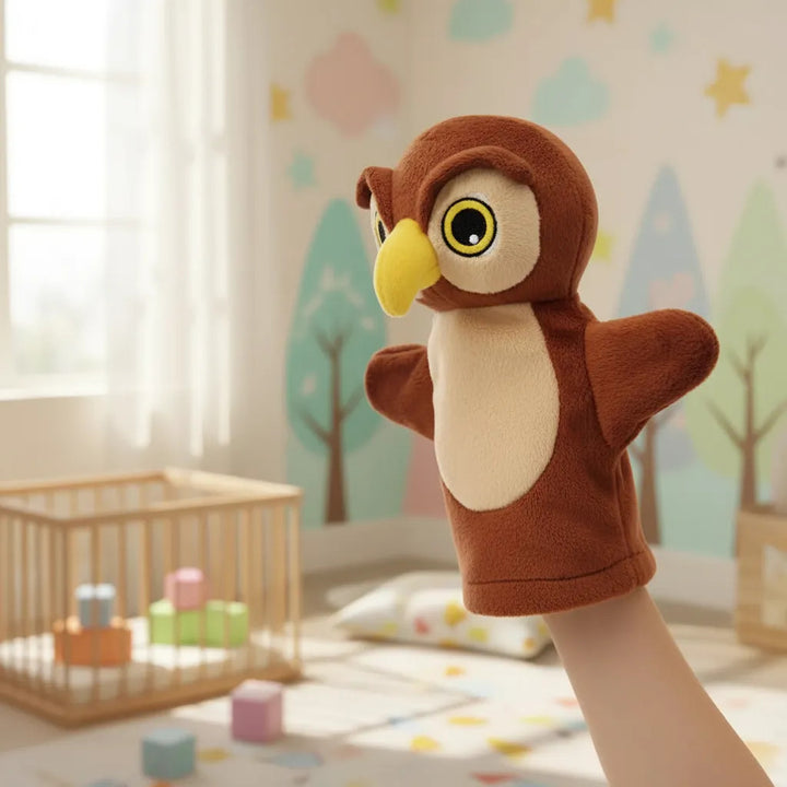 Títere Didáctico Interactivo Búho Estimulación Para Niños