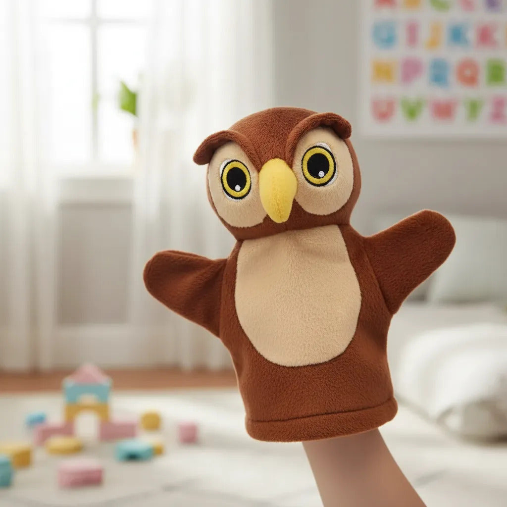 Títere Didáctico Interactivo Búho Estimulación Para Niños