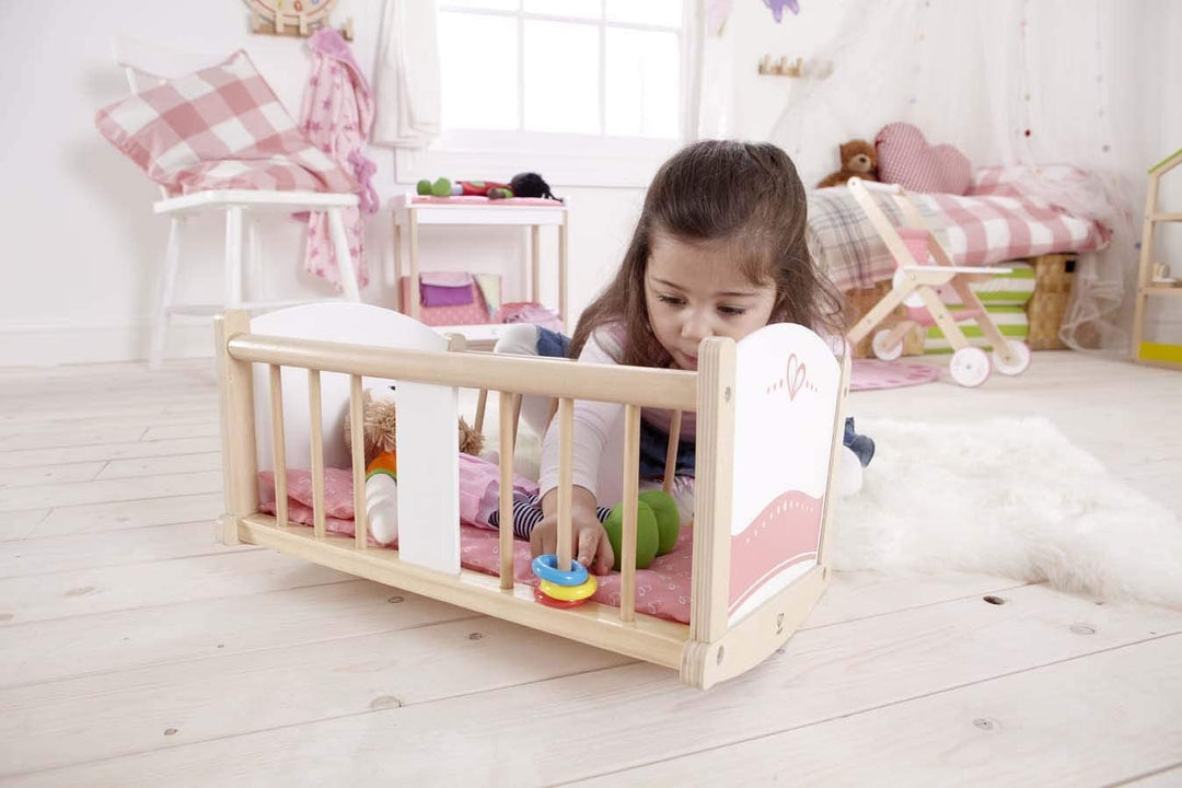 Cuna Mecedora Para Muñecos en Madera