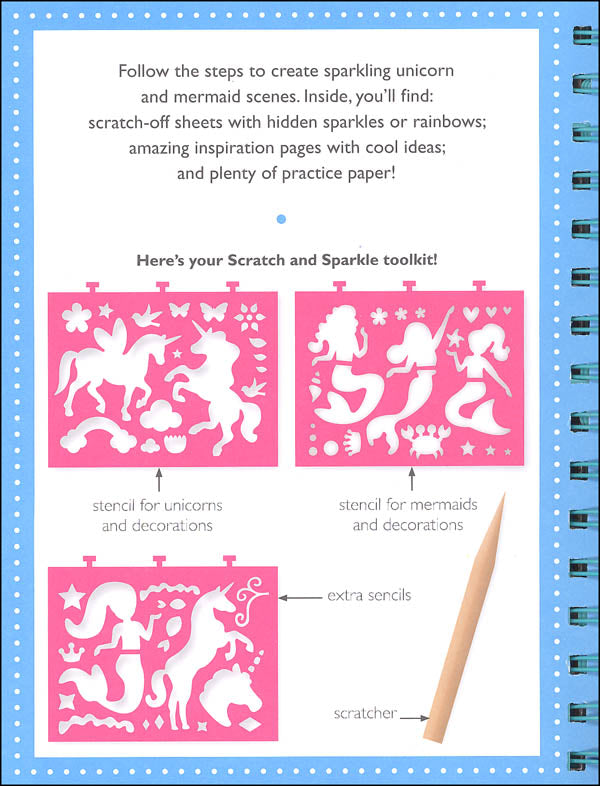 Libro De Actividades Scratch And Sparkle Unicorns And Mermaids Stencil Art