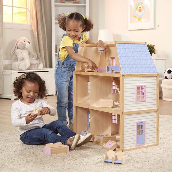 Casa de Muñecas Multi Nivel En Madera