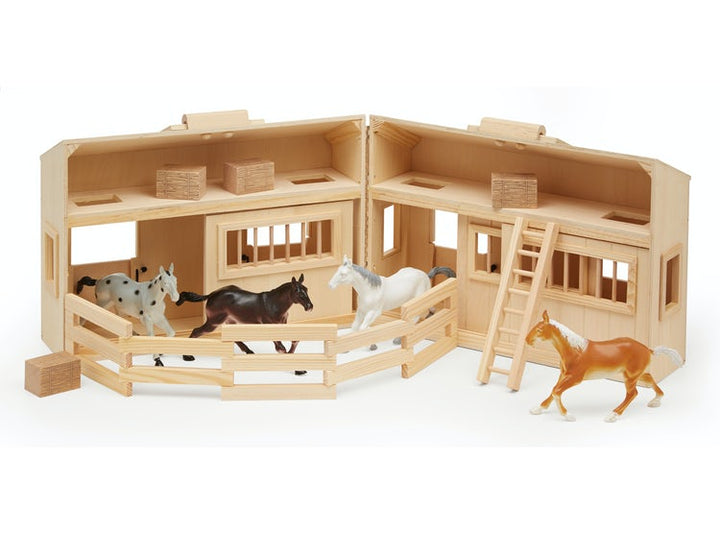 Juego De Caballos Caballeriza En Madera