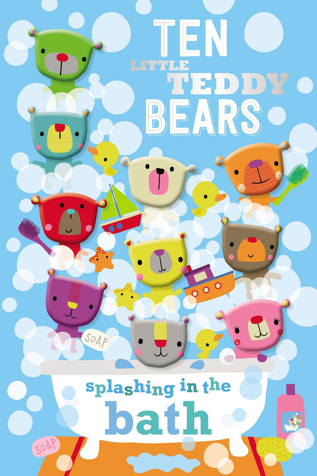 Libro De Texturas Ten Little Teddy Bears Splashing In the Bath