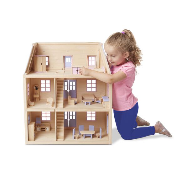Casa de Muñecas Multi Nivel En Madera