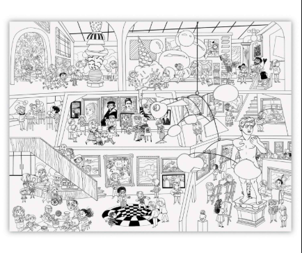 Póster gigante para colorear Museo de arte