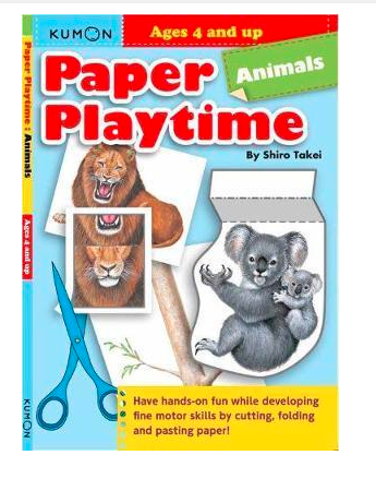 Libro Kumon Paper playtime animals para niños niñas
