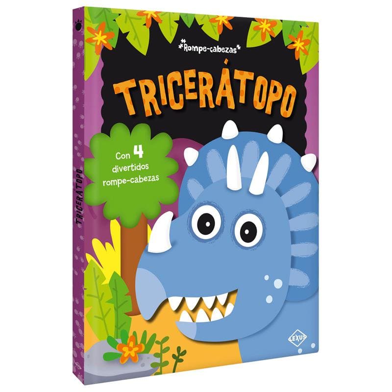 Libro Infantil y Rompecabezas Dinosaurios Triceratop