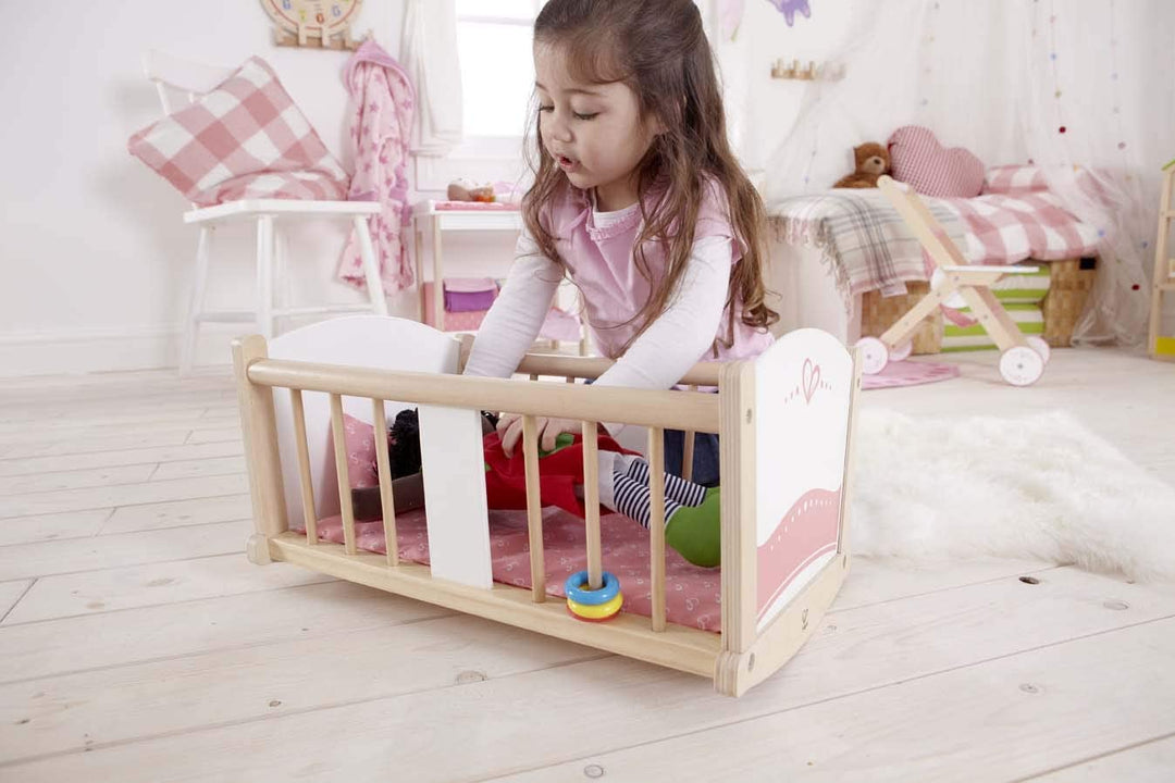 Cuna Mecedora Para Muñecos en Madera