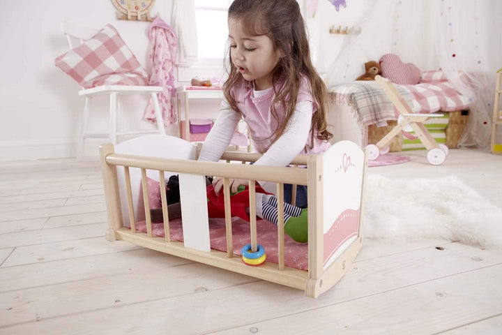 Cuna Mecedora Para Muñecos en Madera