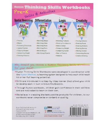 Libro Kumon Thinking Skills Pre K-Up Differentiation para niños