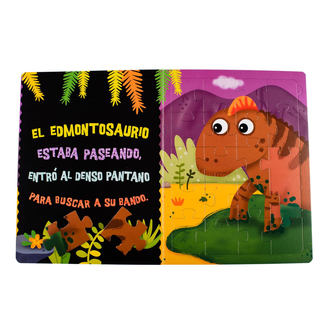 Libro Infantil y Rompecabezas Dinosaurios Triceratop