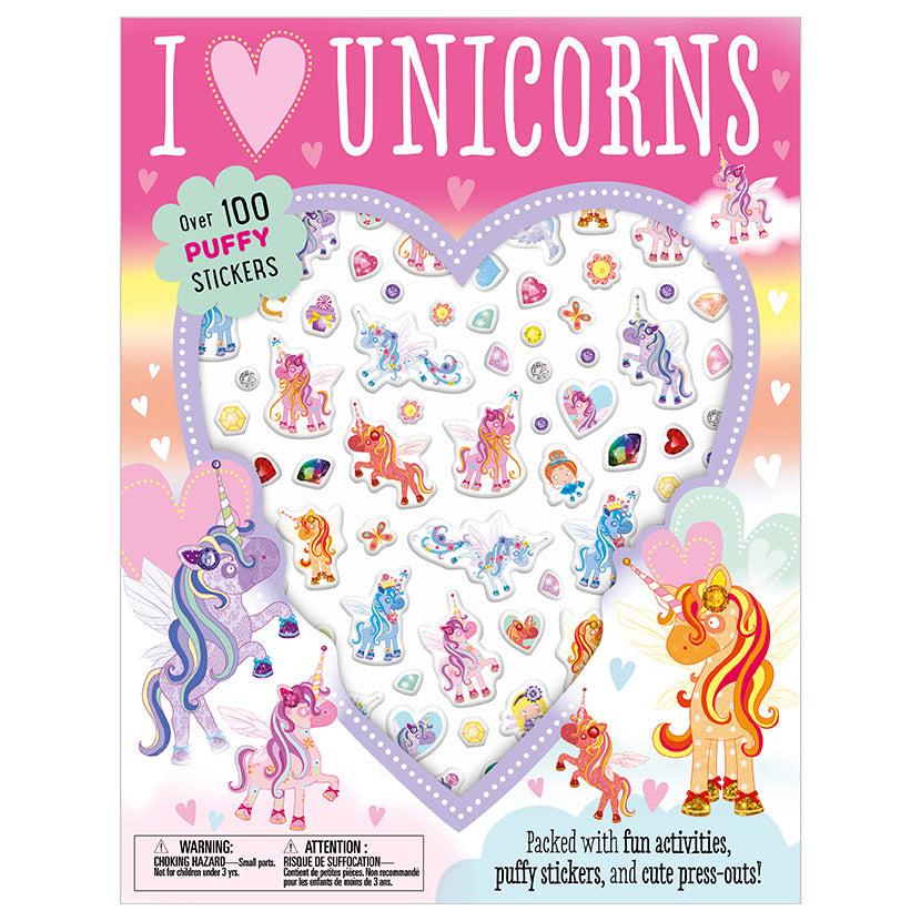 Libro De Actividades Puffy Stickers I Love Unicorns