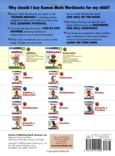 Libro Didáctico Kumon Grade 1 Subtraction Para Niños