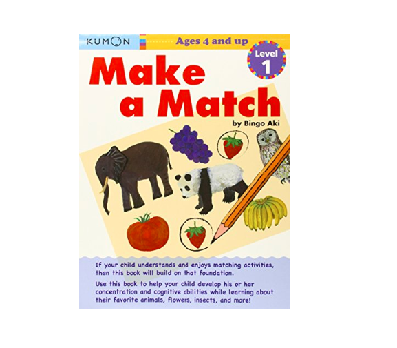 Libro Kumon Make A Match Level 1 para niños niñas