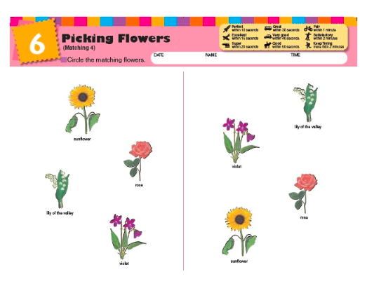Libro Kumon Make A Match Level 1 para niños niñas