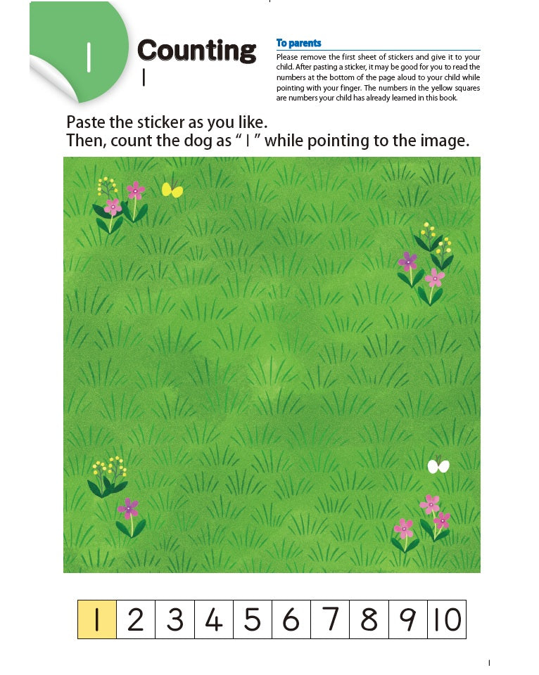 Libro Kumon  Counting With Stickers 1-10 Para Niños