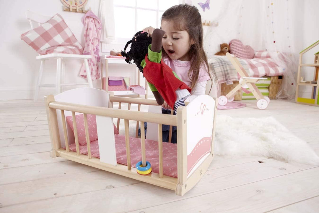 Cuna Mecedora Para Muñecos en Madera