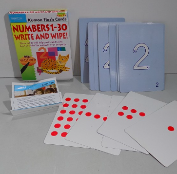 Flashcards kumon: Numbers 1-30 write and wipe para niños