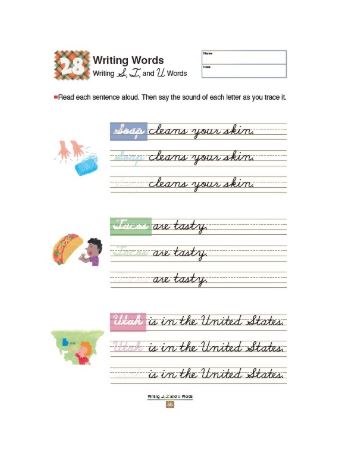 Libro Kumon My Book Of Cursive Writing Words para niños